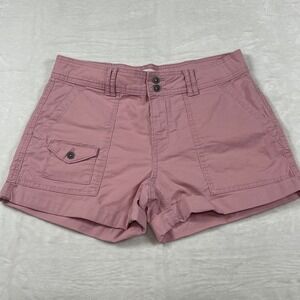 Time and Tru Womens Pink Utility Cargo Shorts Cuffed Sz 6 Gorpcore Summer Beach